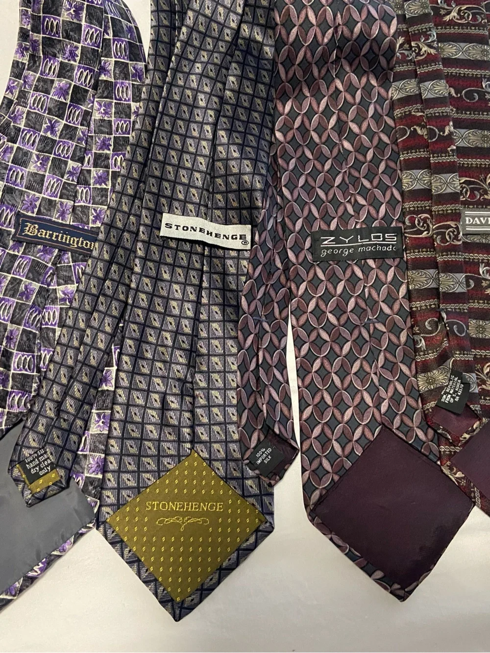 Men's Purple Patterned Necktie (Set of 4)